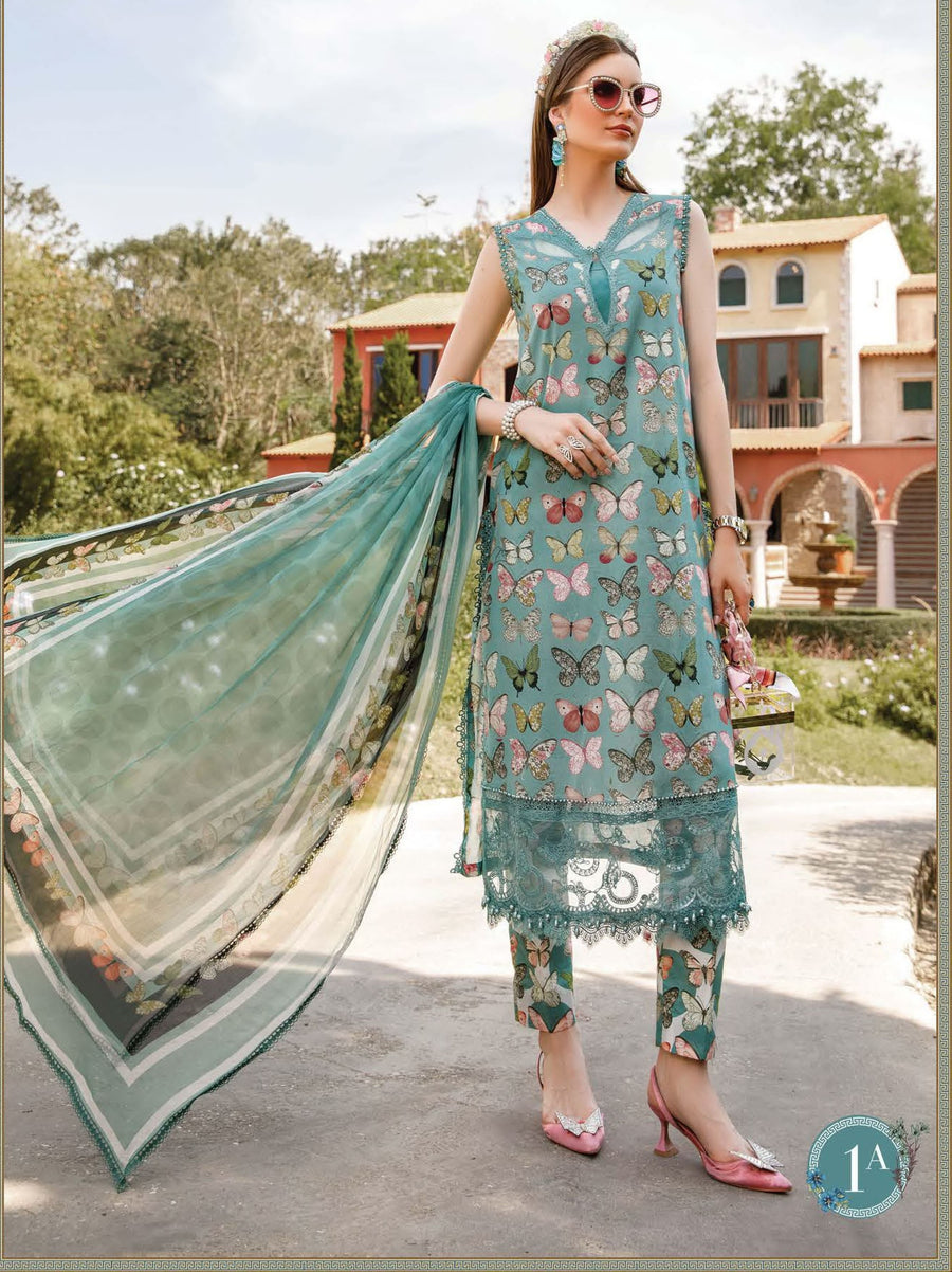 Maria.B M.Prints Lawn Unstitched Embroidered 3 Piece Suit MPT-1701-A