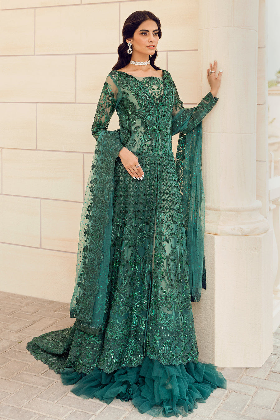 Reign Luxury Embroidered Net Ready to Wear 3Pc Suit - Cassandra