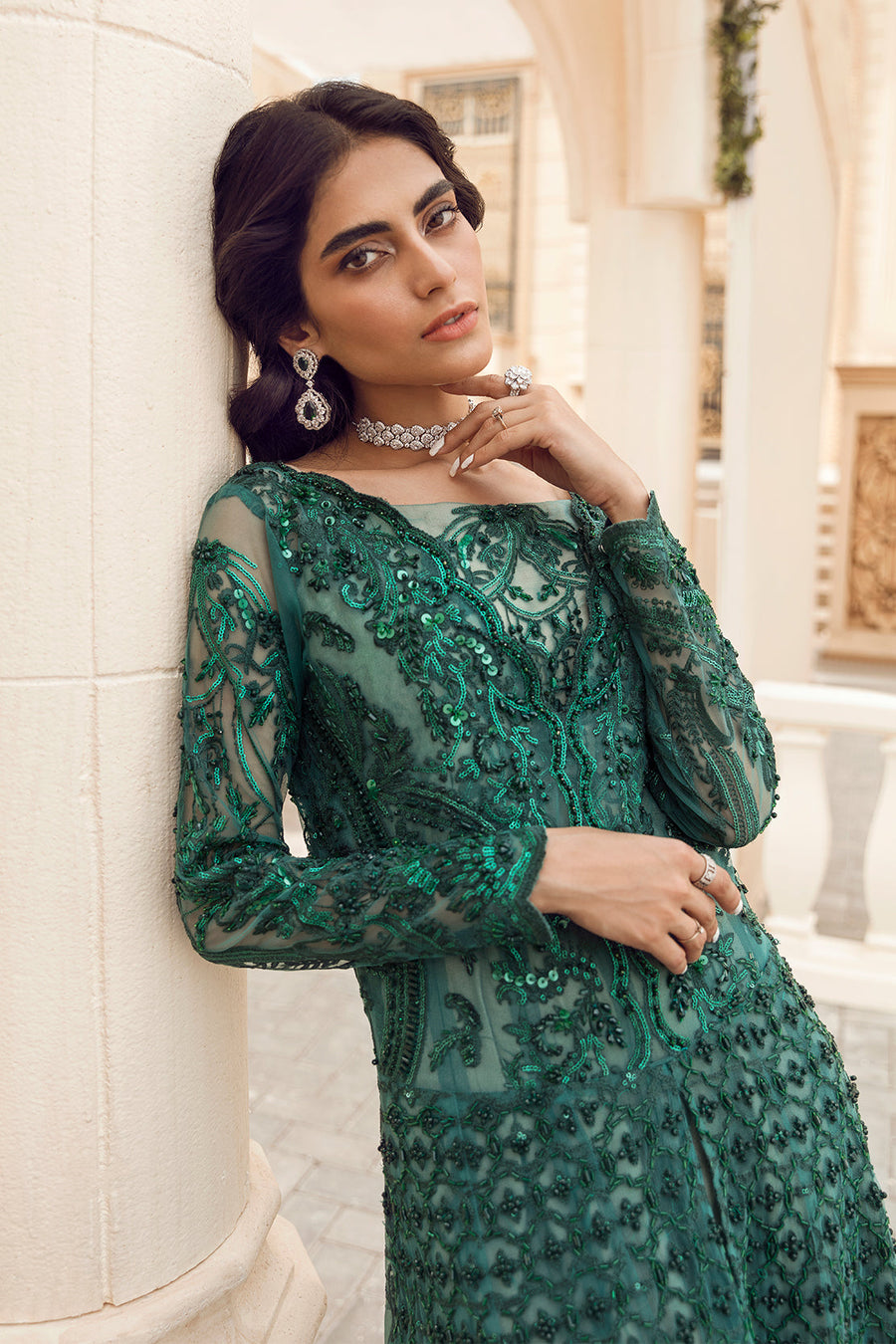 Reign Luxury Embroidered Net Ready to Wear 3Pc Suit - Cassandra