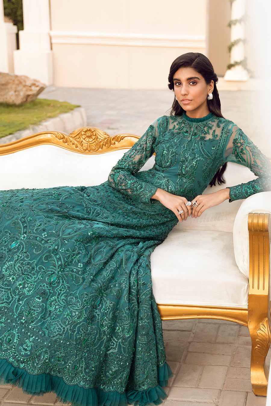 Reign Luxury Embroidered Net Ready to Wear 3Pc Suit - Cassandra