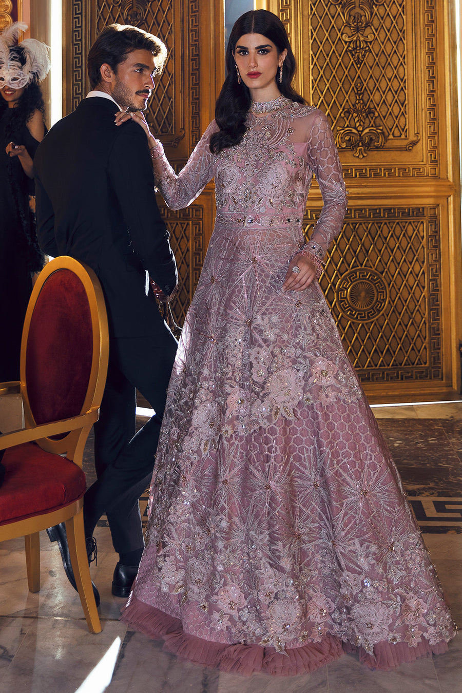 Reign Luxury Embroidered Net Ready to Wear 3Pc Suit - Thalia