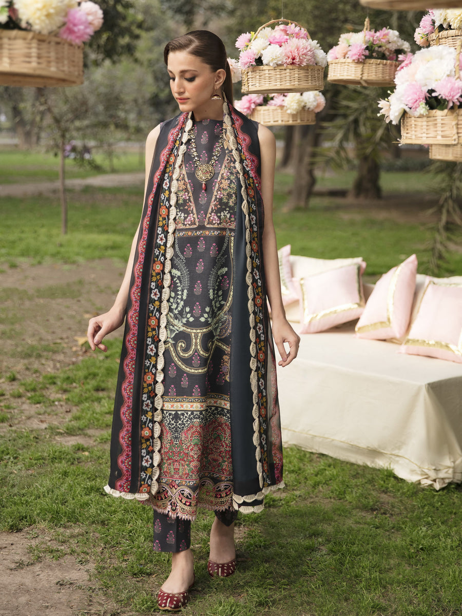 Ayzel by Afrozeh Bahaar Luxury Lawn Unstitched 3Pc Suit AZL-23-V1-10
