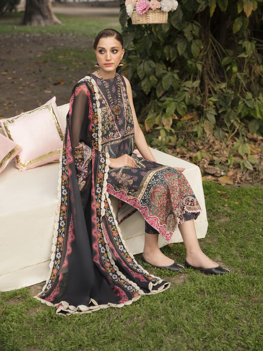 Ayzel by Afrozeh Bahaar Luxury Lawn Unstitched 3Pc Suit AZL-23-V1-10