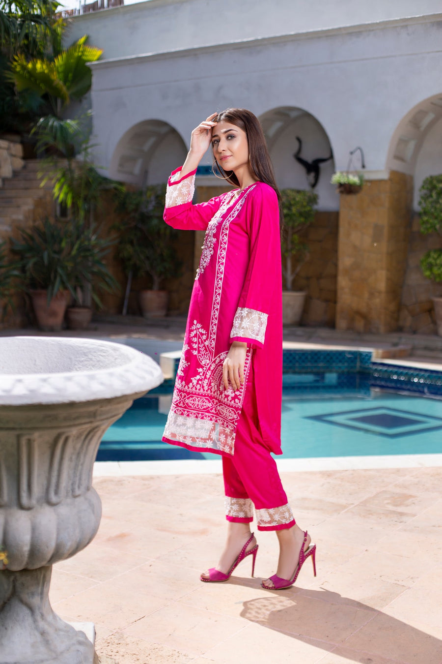 MAK Fashion Ready to Wear 1 Pc Embroidered Kurti Pleated Linen KUW-10067