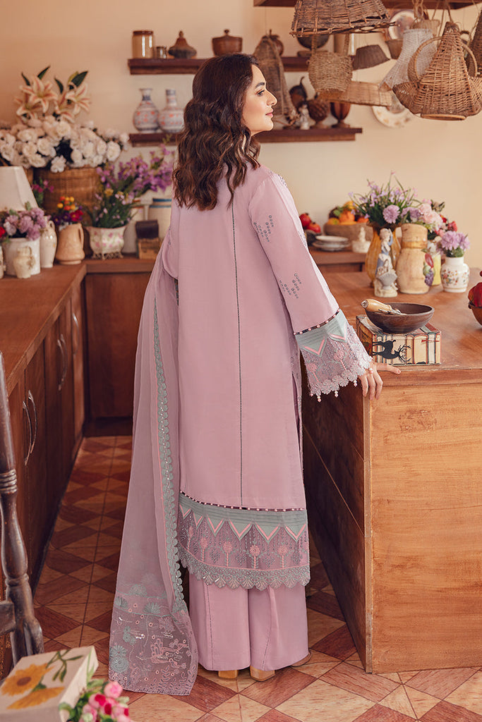 RANG RASIYA - 3PC LAWN CHIKANKAARI EMBROIDERED SHIRT WITH KHADDI NET EMBROIDERED DUPATTA AND TROUSER - HZG2966 main image 1