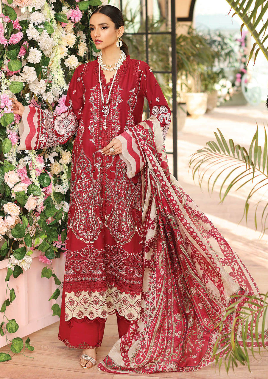 KAHF Premium Embroidered Luxury Lawn Unstitched 3Pc Suit KLC-09A
