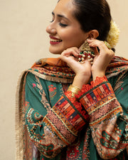 Noorangi Masakali Unstitched Printed Cambric 3Pc Suit - Bahar