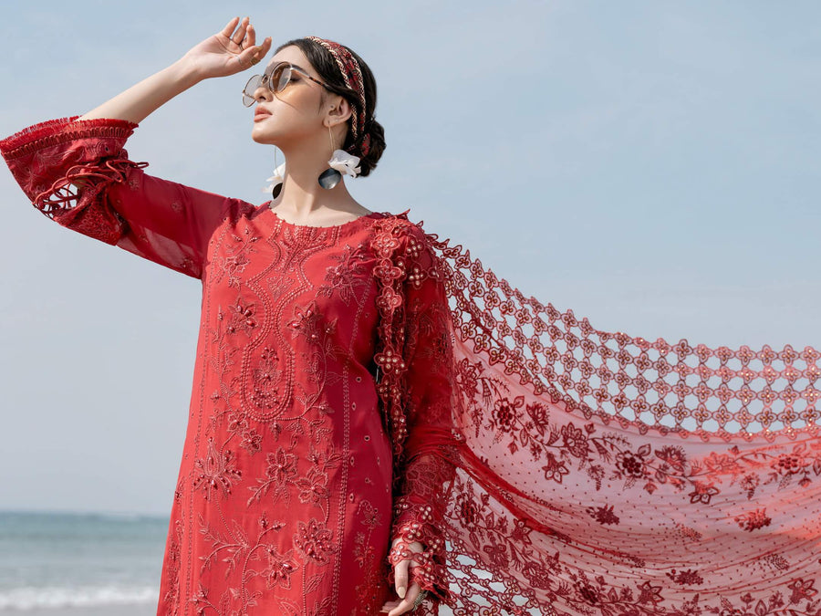 NUREH Tere Sang Unstitched Embroidered Swiss Lawn 3Pc Suit NSL-01