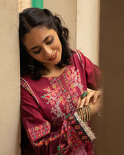 Noorangi Masakali Unstitched Printed Cambric 3Pc Suit - Mahtaab