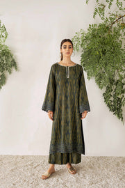 Nuriyaa Winter Tale Embroidered Pret Slub Khaddar 2pc Suit - DIVA