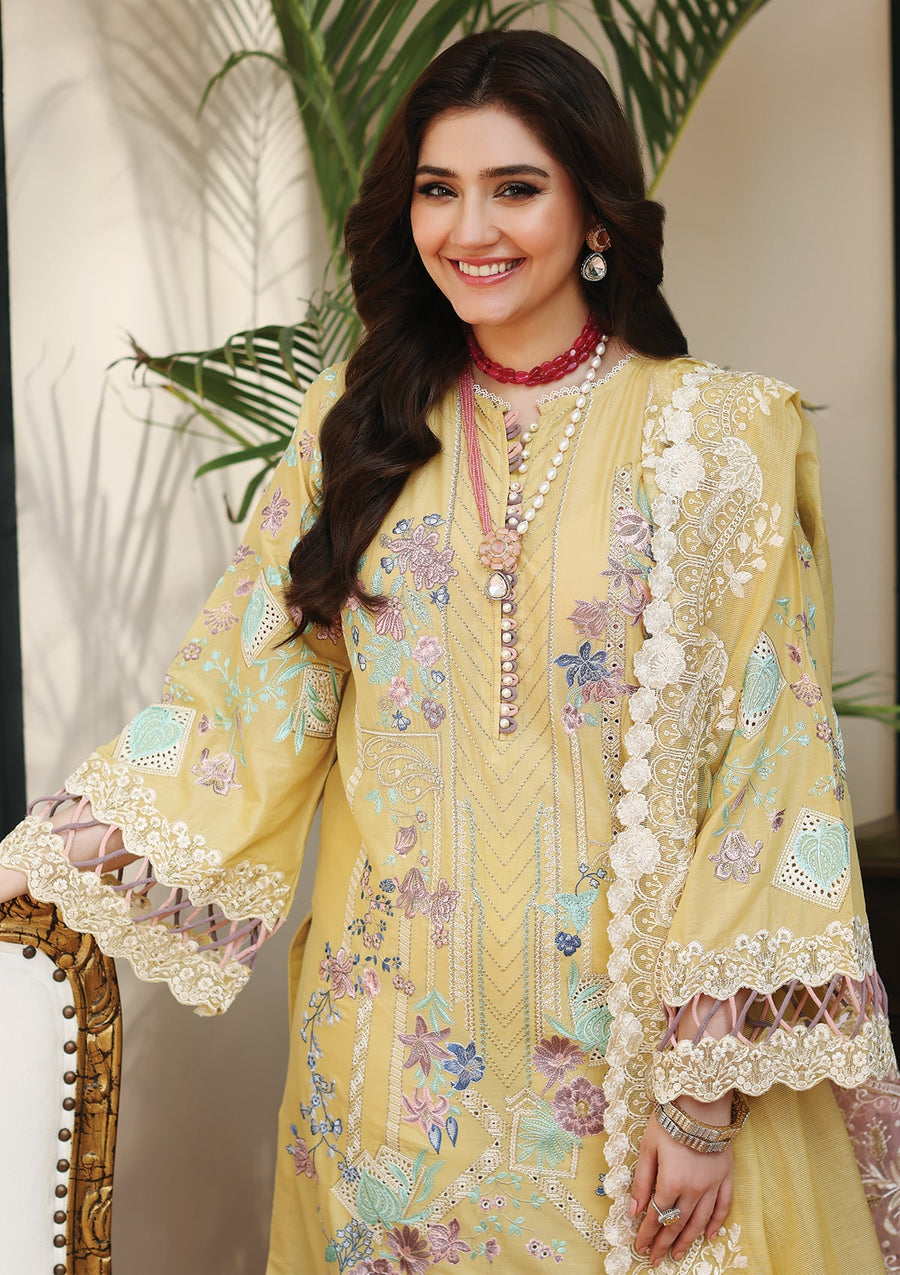 KAHF Premium Embroidered Luxury Lawn Unstitched 3Pc Suit KLC-02B