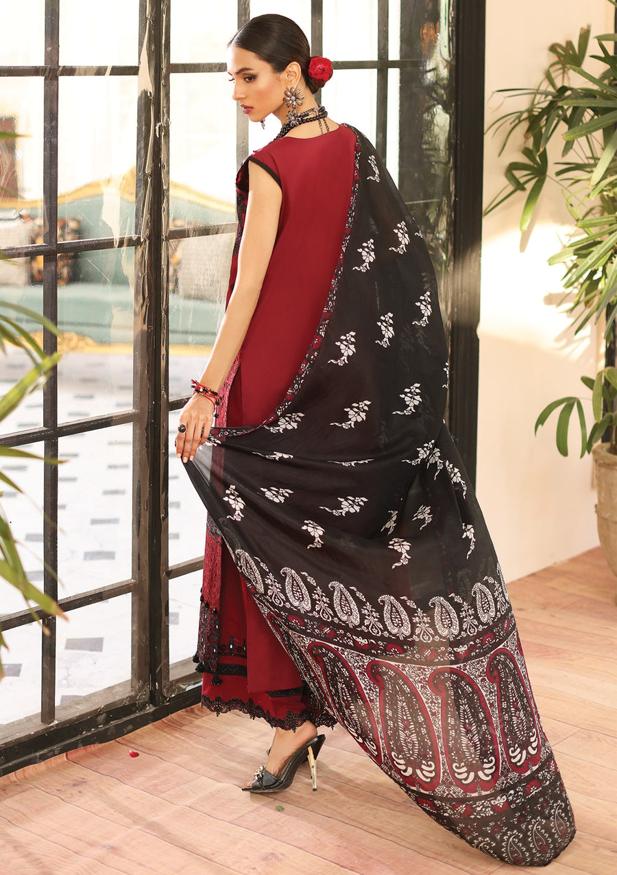 KAHF Premium Embroidered Luxury Lawn Unstitched 3Pc Suit KLC-06