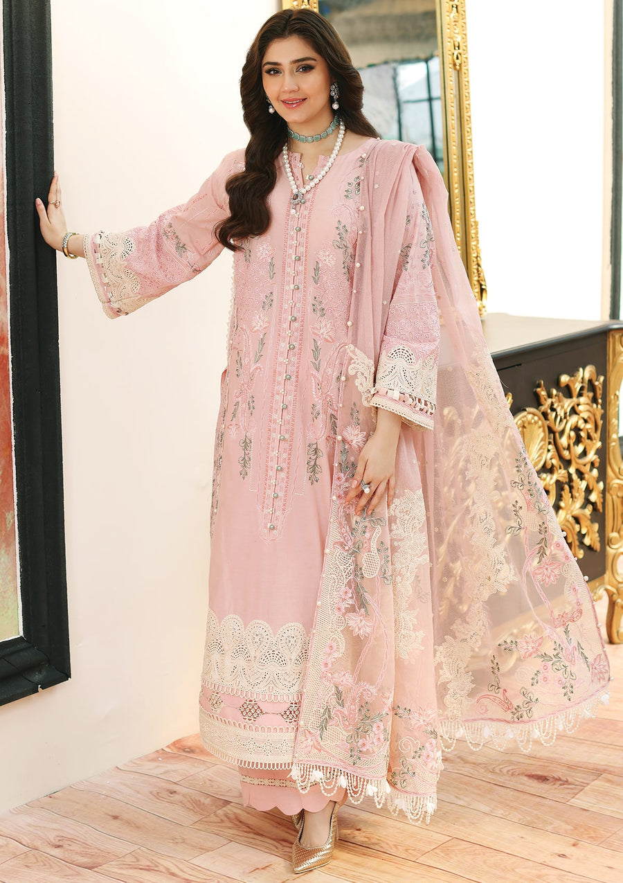 KAHF Premium Embroidered Luxury Lawn Unstitched 3Pc Suit KLC-05