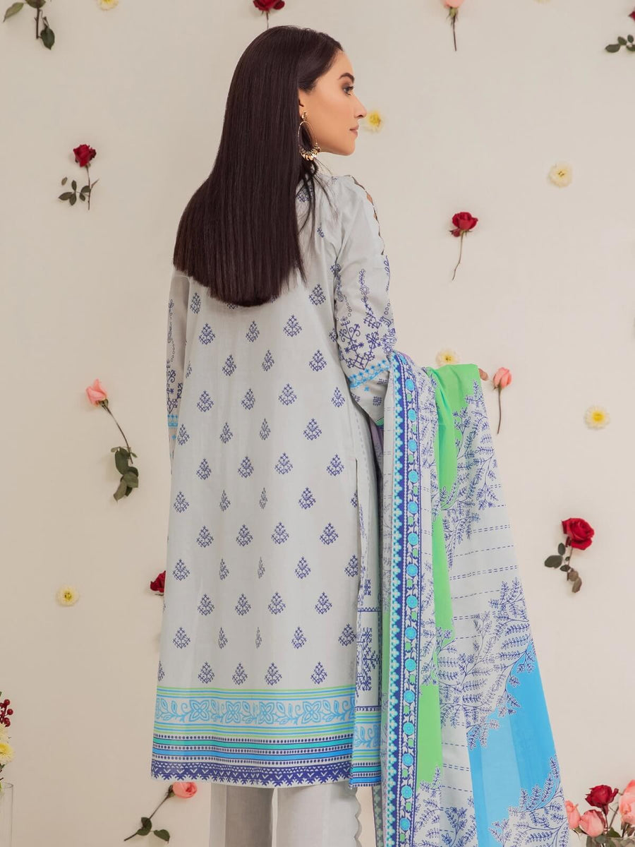 edenrobe Premium Lawn Unstitched 3 Pc Embroidered Suit EWU21V2-20427 - FaisalFabrics.pk