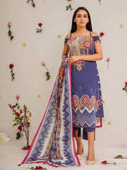 edenrobe Premium Lawn Unstitched 3 Pc Embroidered Suit EWU21V2-20431 - FaisalFabrics.pk
