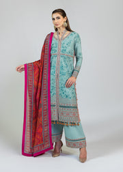 Hussain Rehar Roshan Luxury Lawn Unstitched 3 Piece Suit - Sosaan