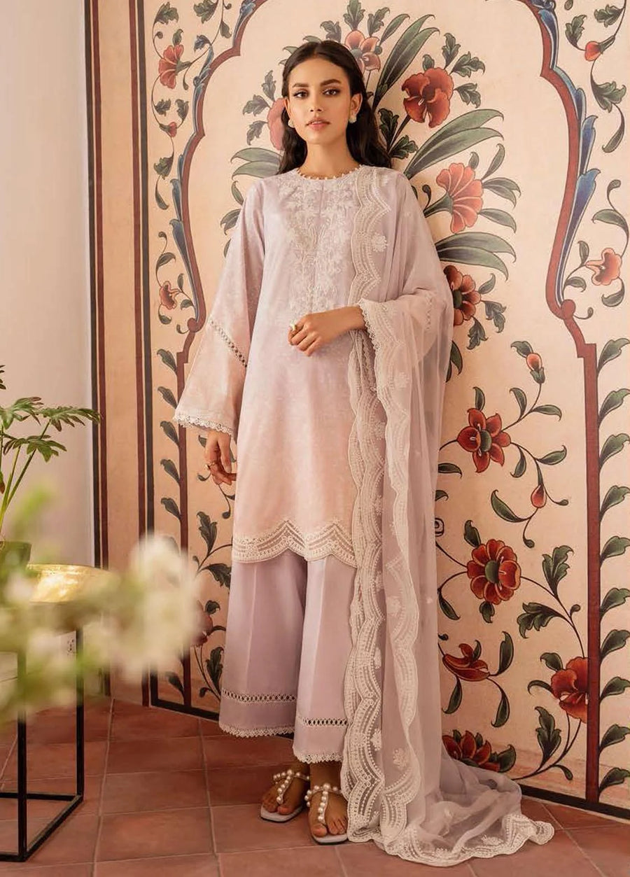 Cross Stitch Embroidered Lawn Unstitched 3Pc Suit D-21 Orchid Plush