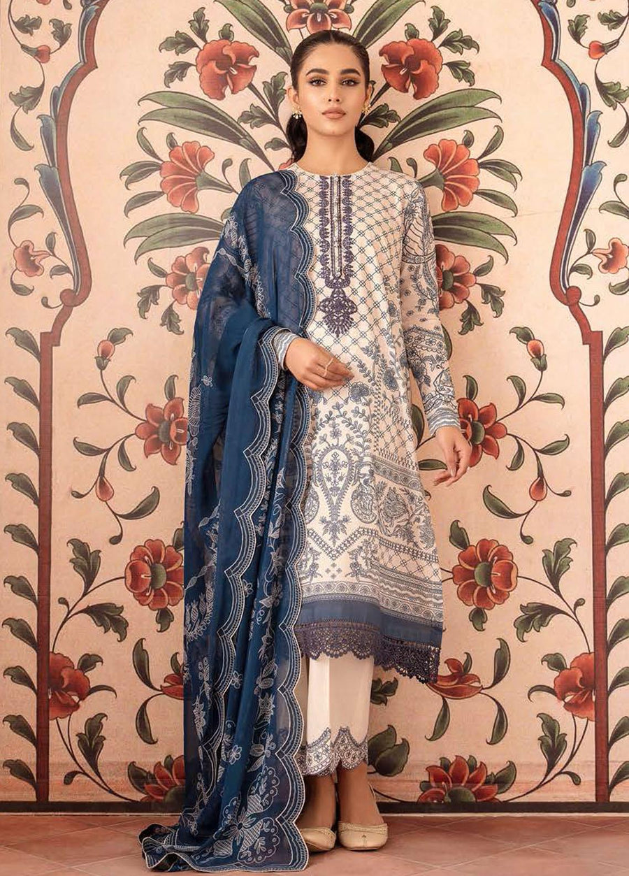 Cross Stitch Embroidered Lawn Unstitched 3Pc Suit D-23 Prime illusion
