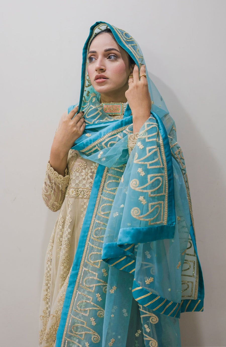 Surmai Sirr e Ayaa Unstitched Embroidered Formal 3Pc Suit - AYLA