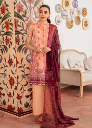 Cross Stitch Embroidered Lawn Unstitched 3Pc Suit D-24 Vibrant Fleck