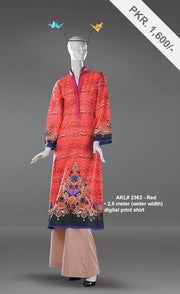 Alkaram Studio - Unstitched Printed Single Shirt - AKL 2362 Red - FaisalFabrics.pk