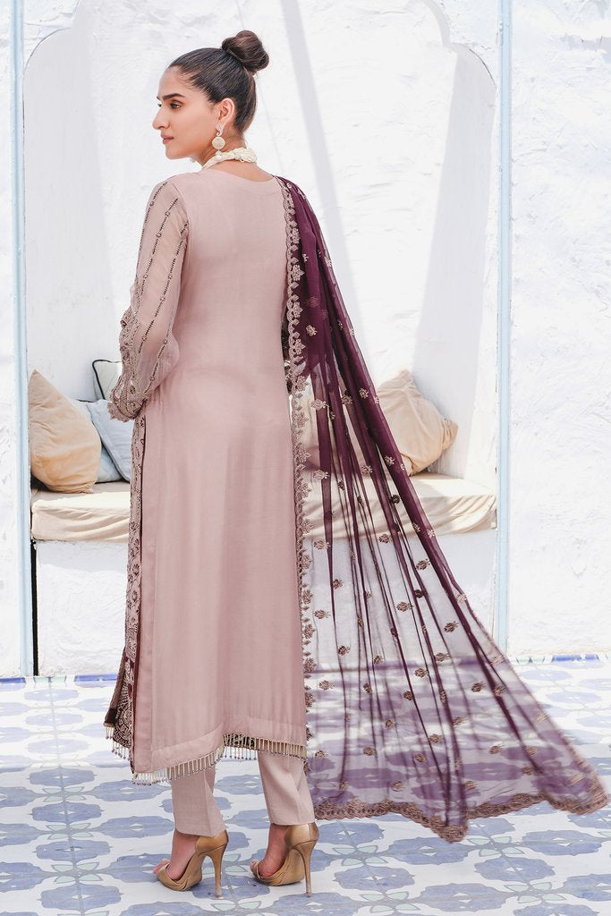 Motifz Premium Bemberg Chiffon Unstitched 3Pc Suit 2911 Sweet Sugar Plum - FaisalFabrics.pk