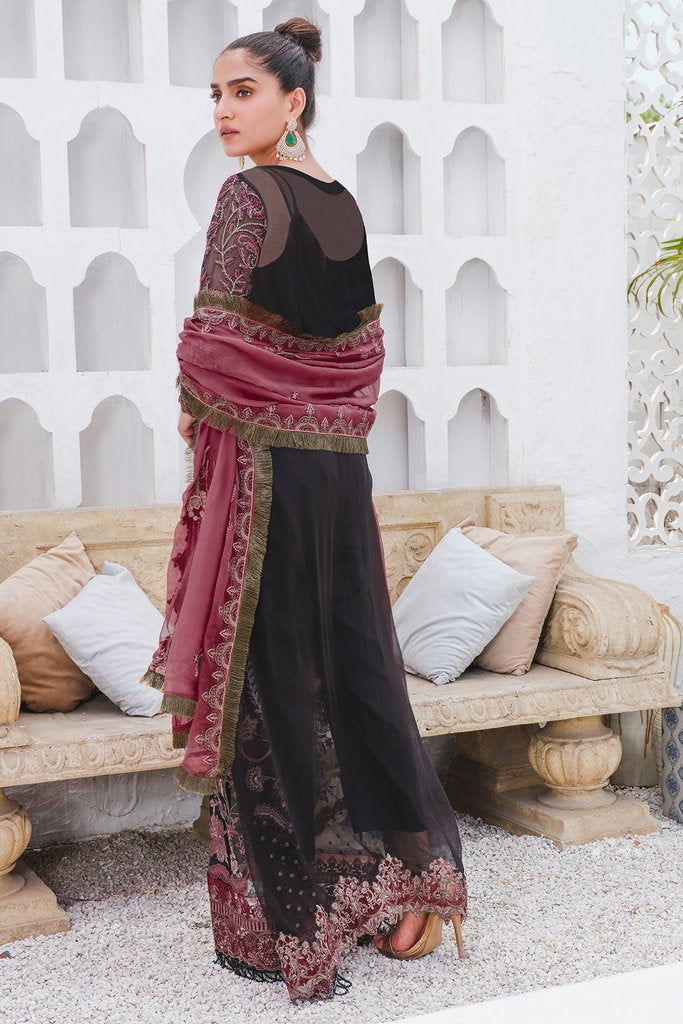 Motifz Premium Bemberg Chiffon Unstitched 3Pc Suit 2912 Midnight Hues - FaisalFabrics.pk