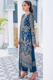 Motifz Premium Bemberg Chiffon Unstitched 3Pc Suit 2914 Chinese Blue - FaisalFabrics.pk