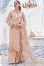 Motifz Premium Bemberg Chiffon Unstitched 3Pc Suit 2915 Rose Beige - FaisalFabrics.pk