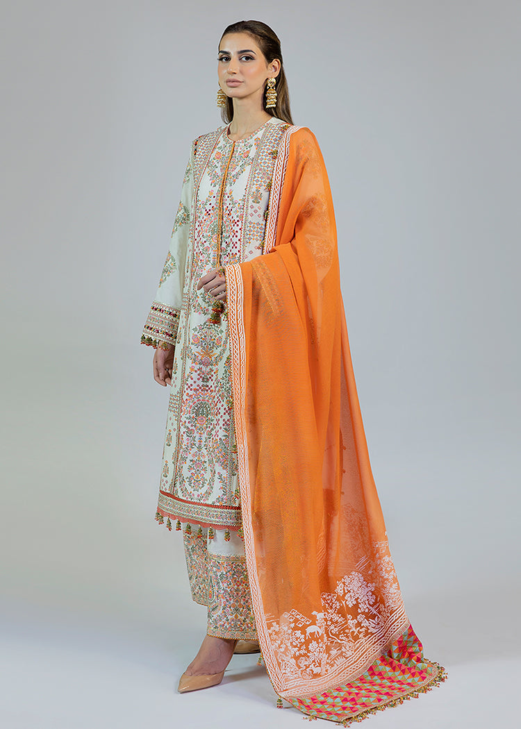 Hussain Rehar Roshan Luxury Lawn Unstitched 3 Piece Suit - Motiya