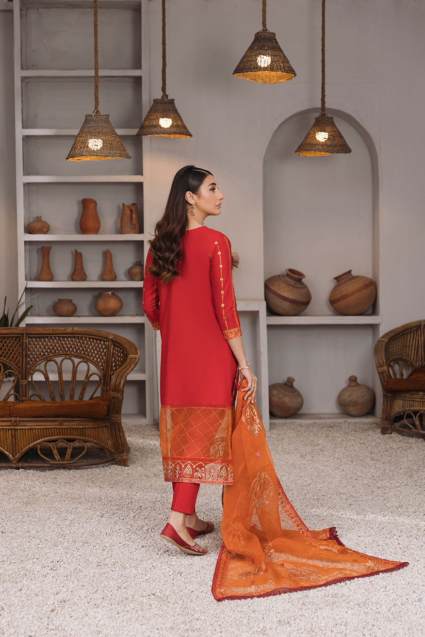 Daud Abbas Embroidered Lawn Unstitched 3 Piece Suit - Mehnaz