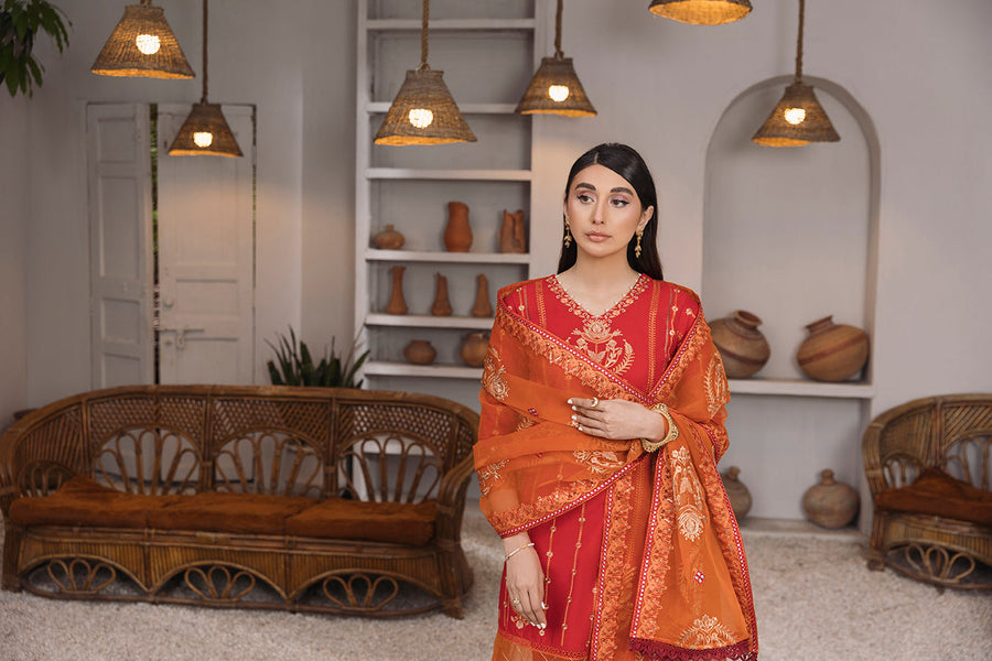 Daud Abbas Embroidered Lawn Unstitched 3 Piece Suit - Mehnaz