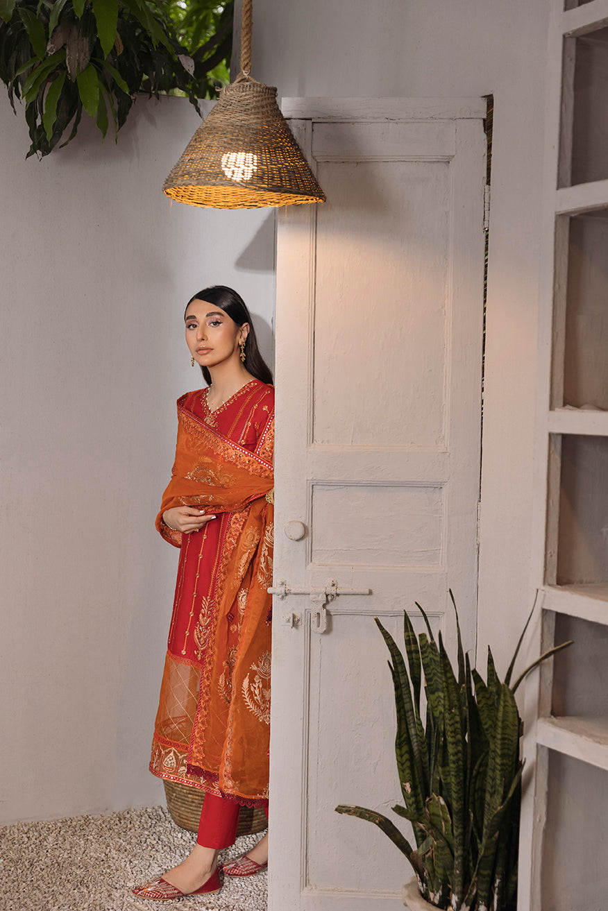Daud Abbas Embroidered Lawn Unstitched 3 Piece Suit - Mehnaz