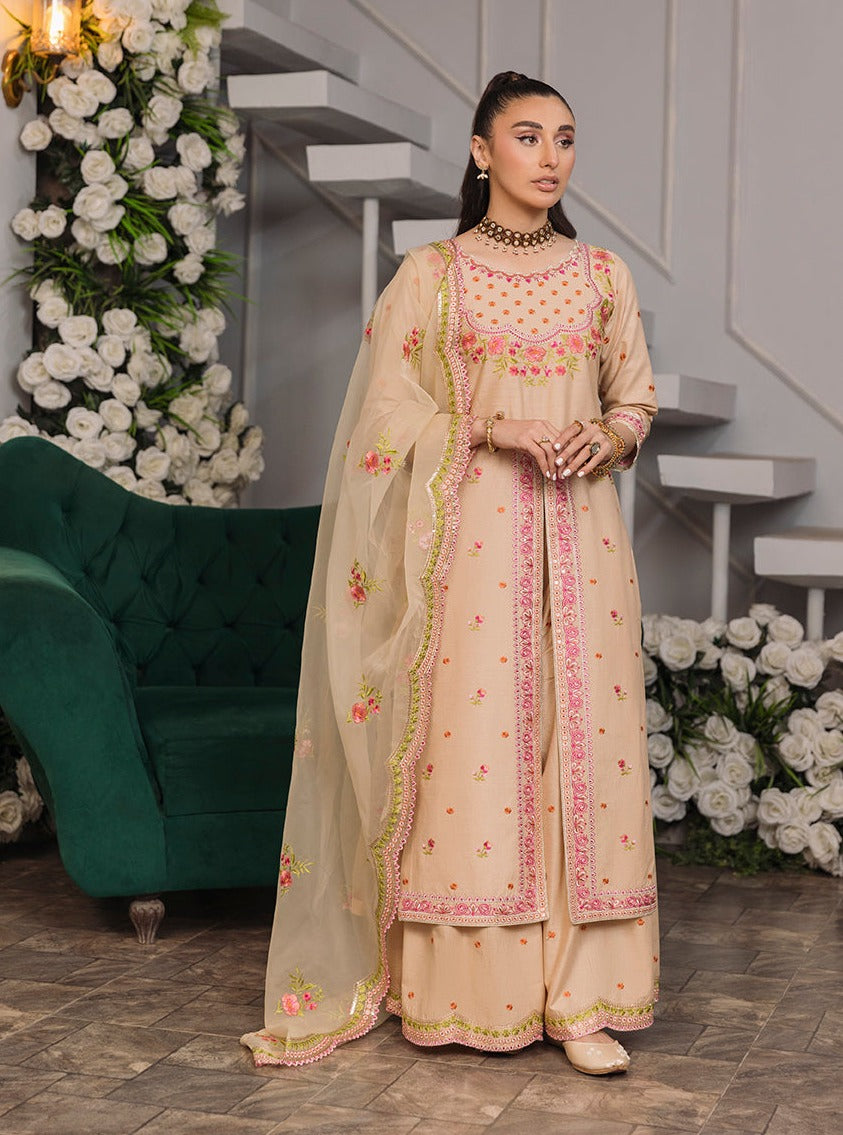Daud Abbas Embroidered Lawn Unstitched 3 Piece Suit - Naimal