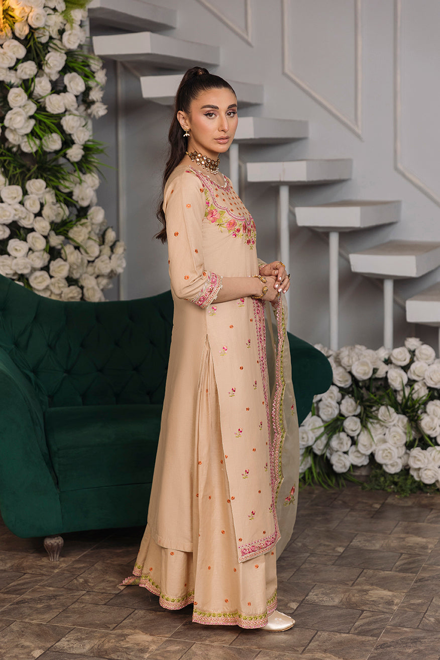 Daud Abbas Embroidered Lawn Unstitched 3 Piece Suit - Naimal