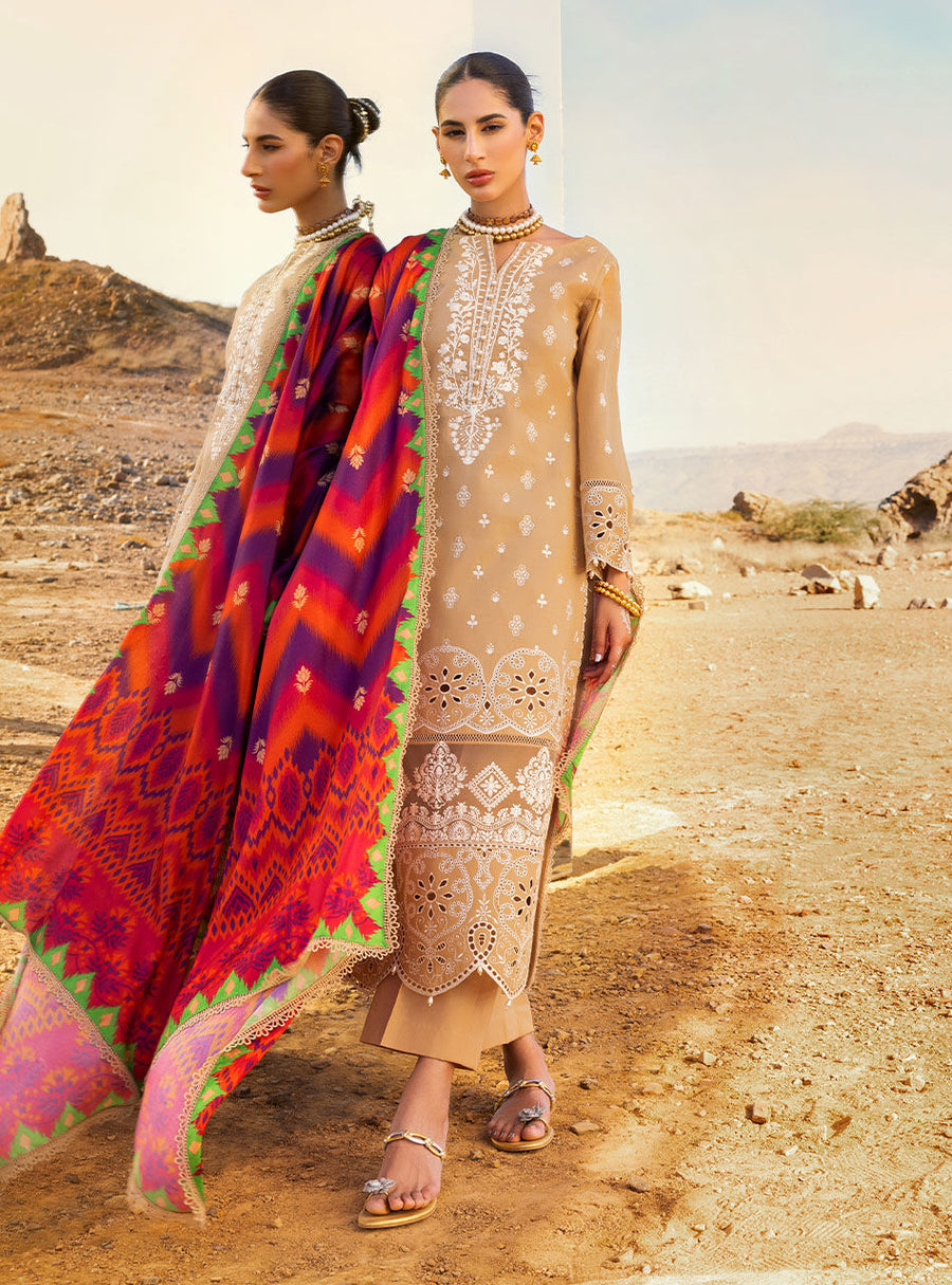 Zainab Chottani Embroidered Chikankari Lawn Unstitched 3Pc Suit ZC-02A