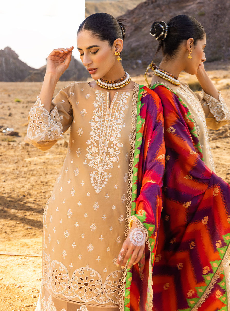Zainab Chottani Embroidered Chikankari Lawn Unstitched 3Pc Suit ZC-02A