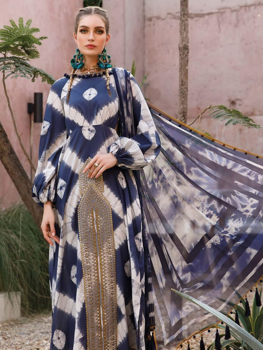 Maria.B M.Prints Lawn Unstitched Embroidered 3 Piece Suit MPT-1702-A