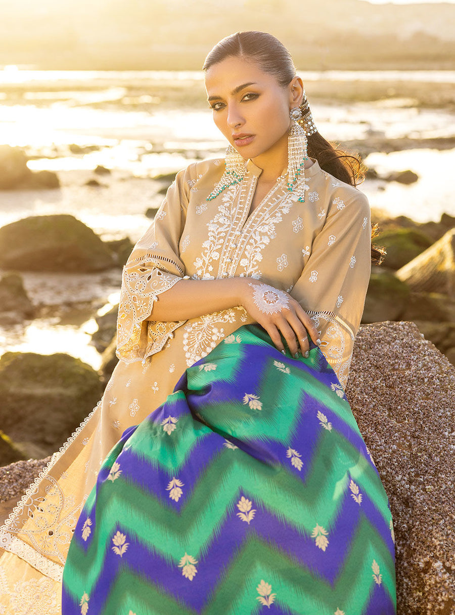 Zainab Chottani Embroidered Chikankari Lawn Unstitched 3Pc Suit ZC-02B