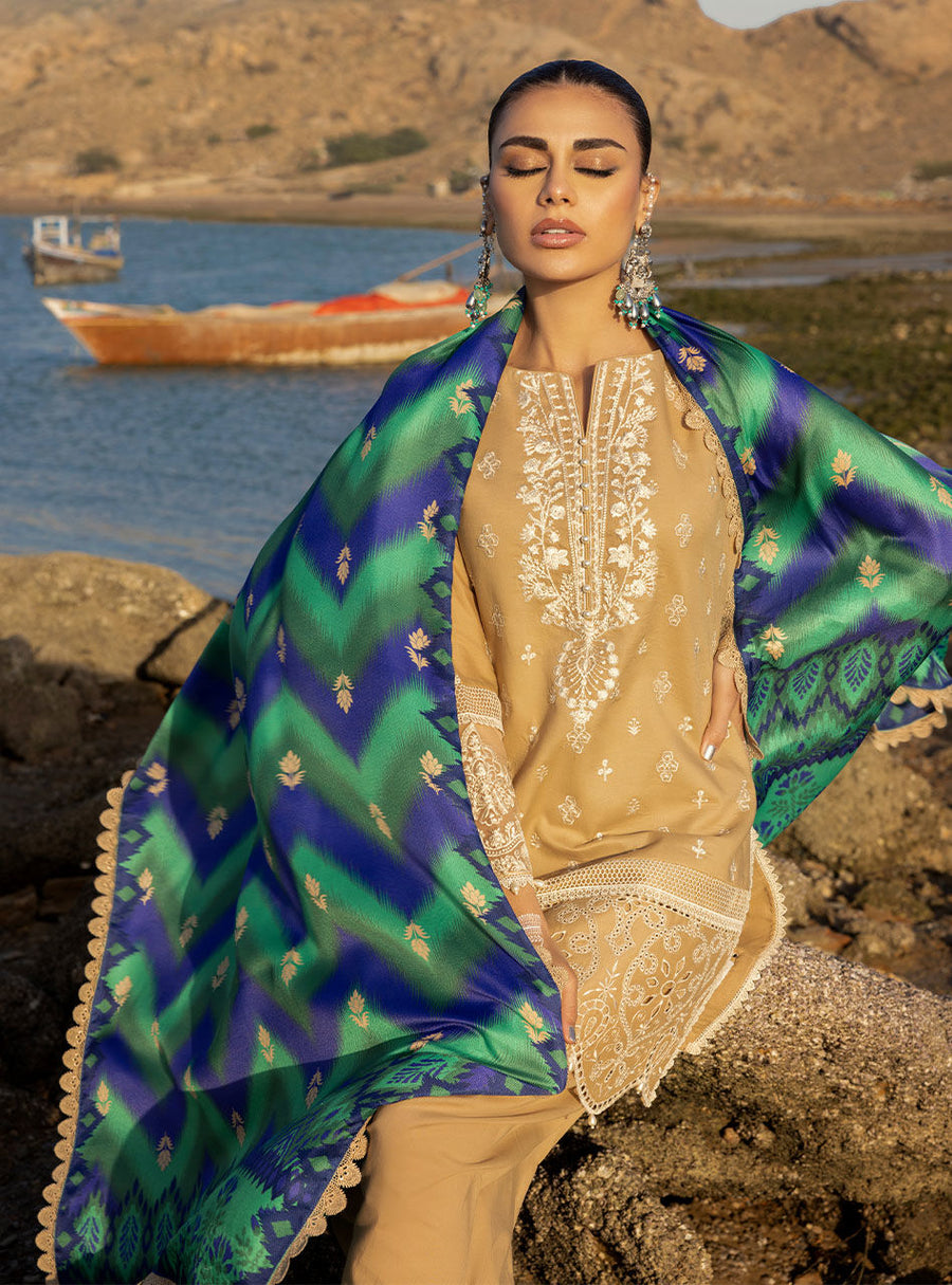 Zainab Chottani Embroidered Chikankari Lawn Unstitched 3Pc Suit ZC-02B