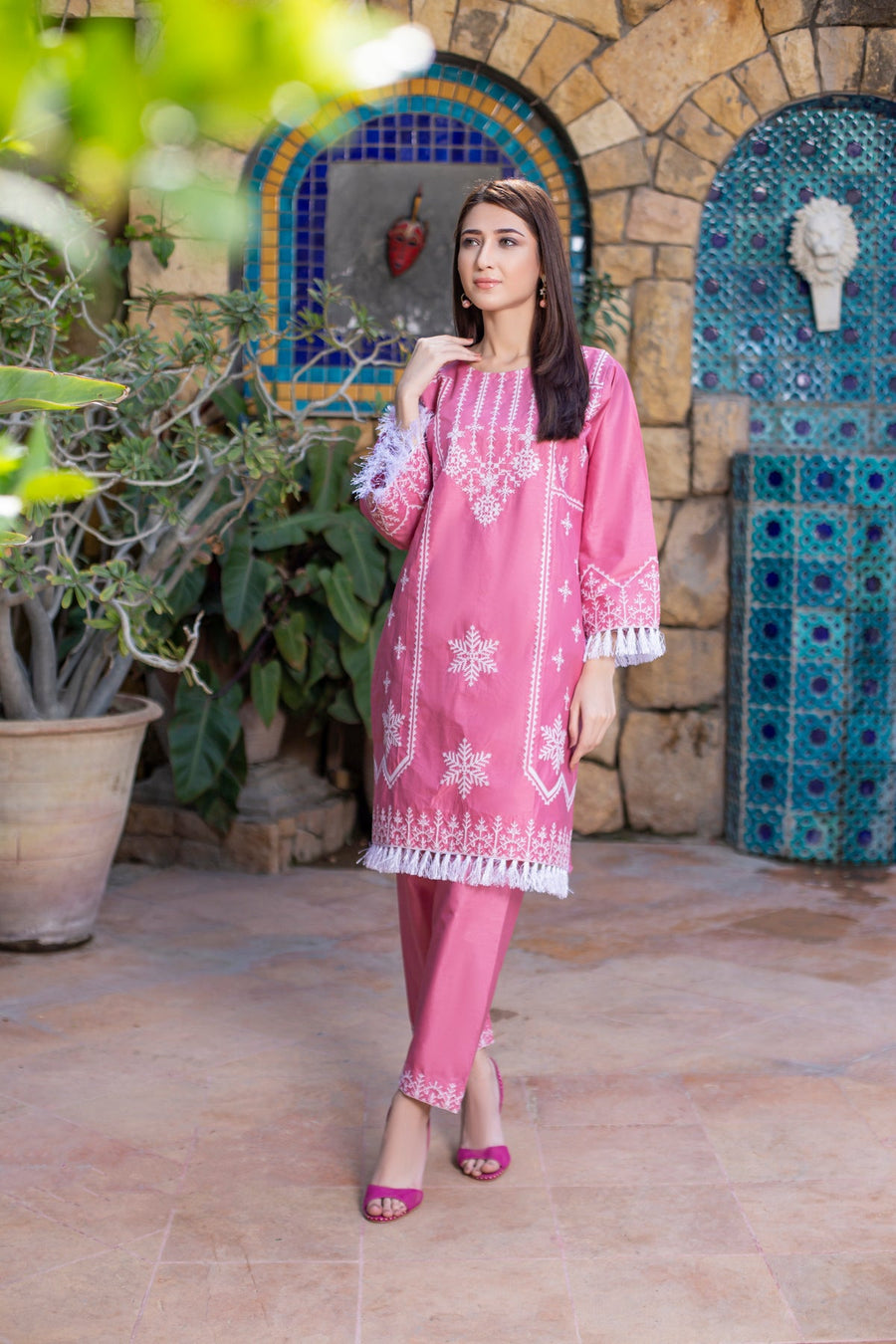 MAK Fashion Ready to Wear 2 Pc Embroidered Cotton KUW-10048