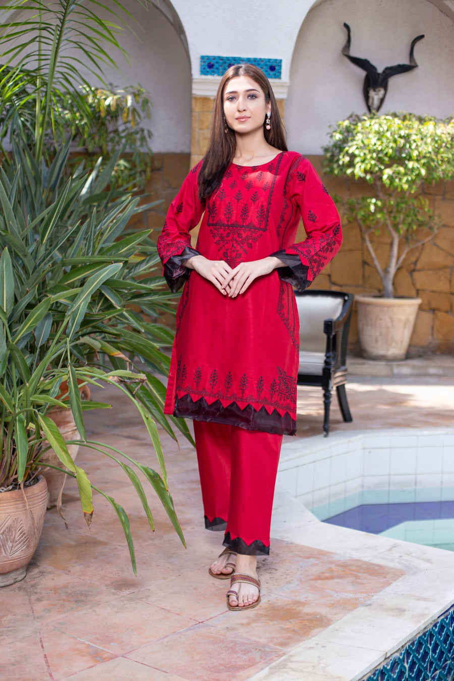 MAK Fashion Ready to Wear 2 Pc Embroidered Cotton KUW-10051