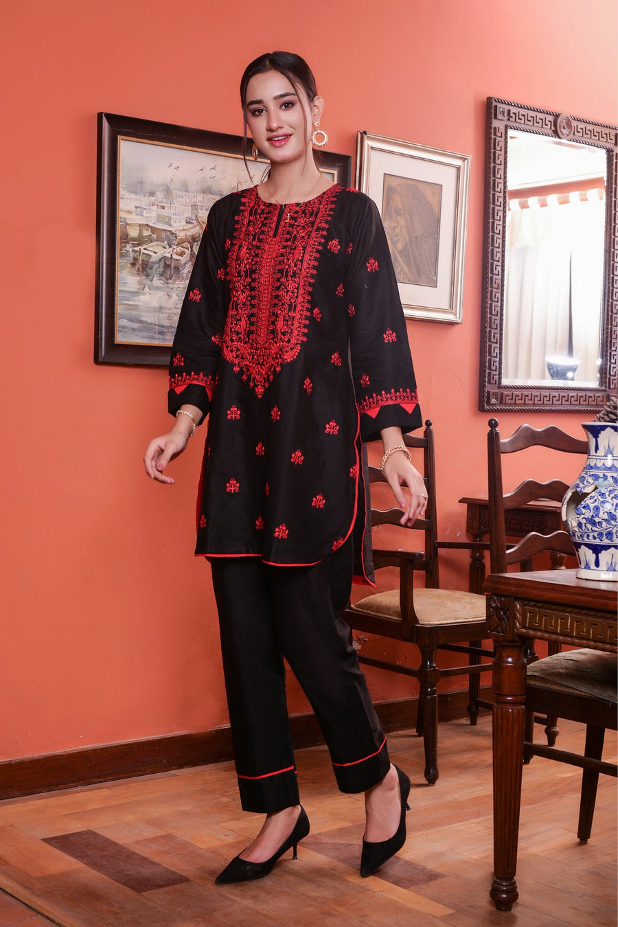 MAK Fashion Ready to Wear 2 Pc Embroidered Cotton KUW-10079
