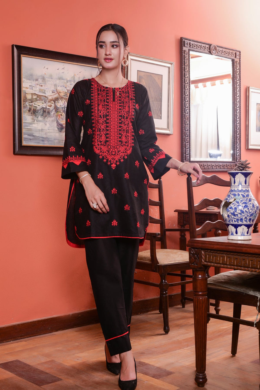 MAK Fashion Ready to Wear 2 Pc Embroidered Cotton KUW-10079