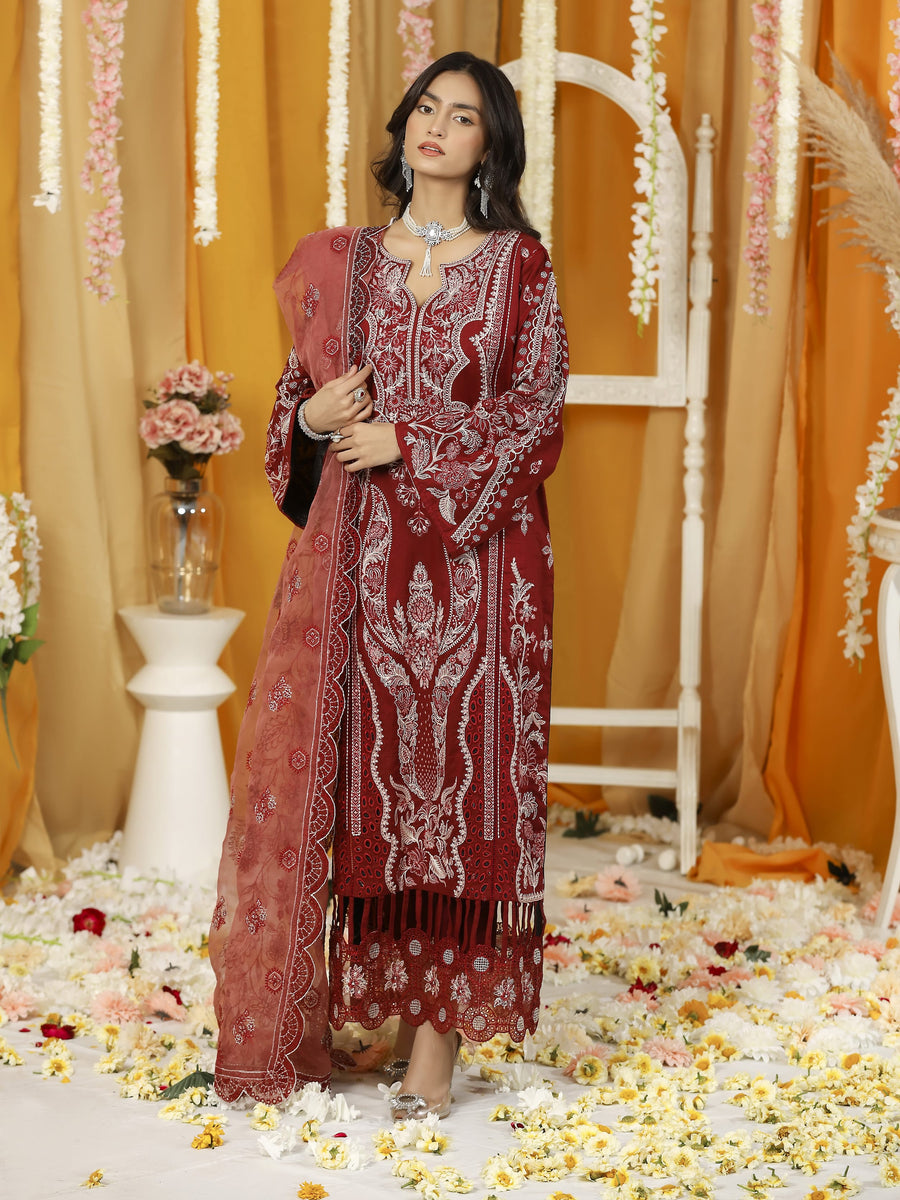 Ghazal by Humdum Embroidered Luxury Lawn Unstitched 3 Piece Suit D-01