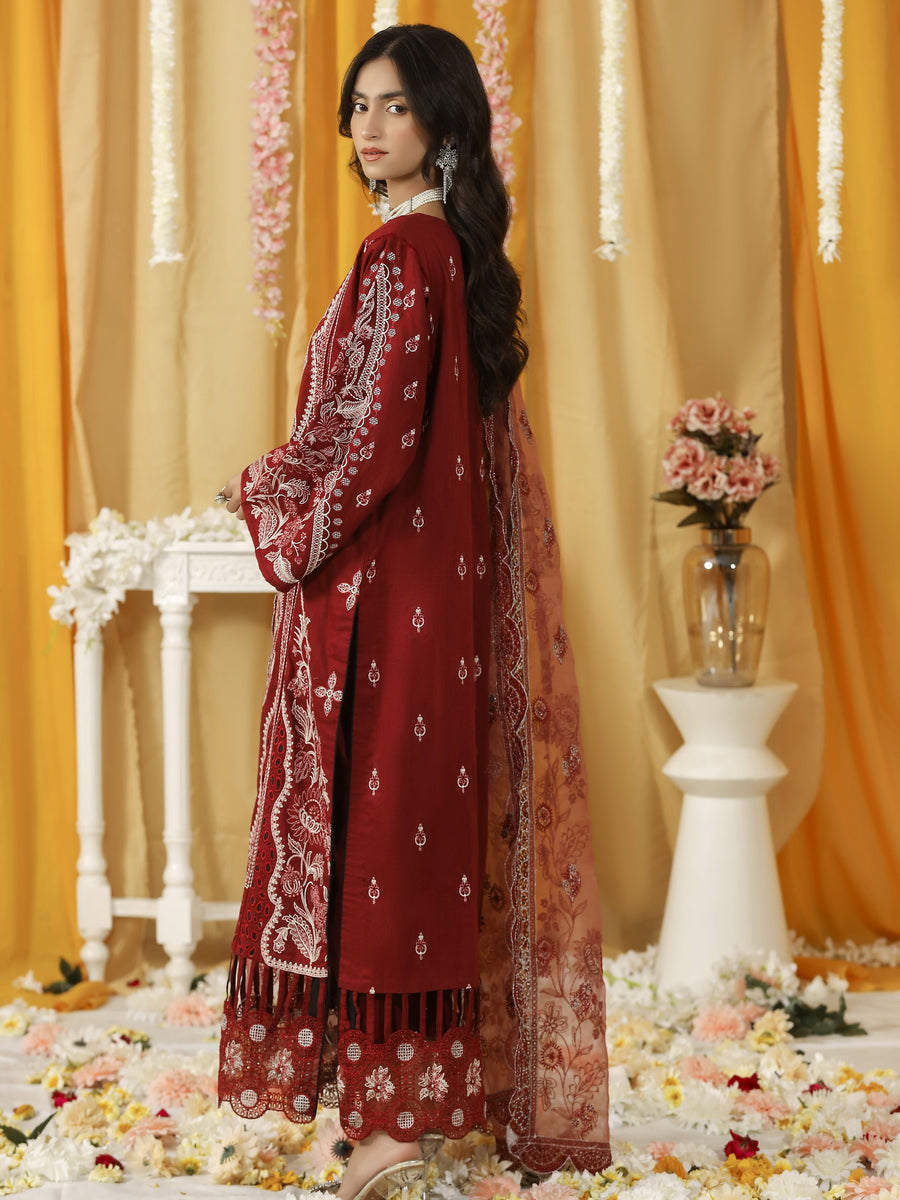 Ghazal by Humdum Embroidered Luxury Lawn Unstitched 3 Piece Suit D-01
