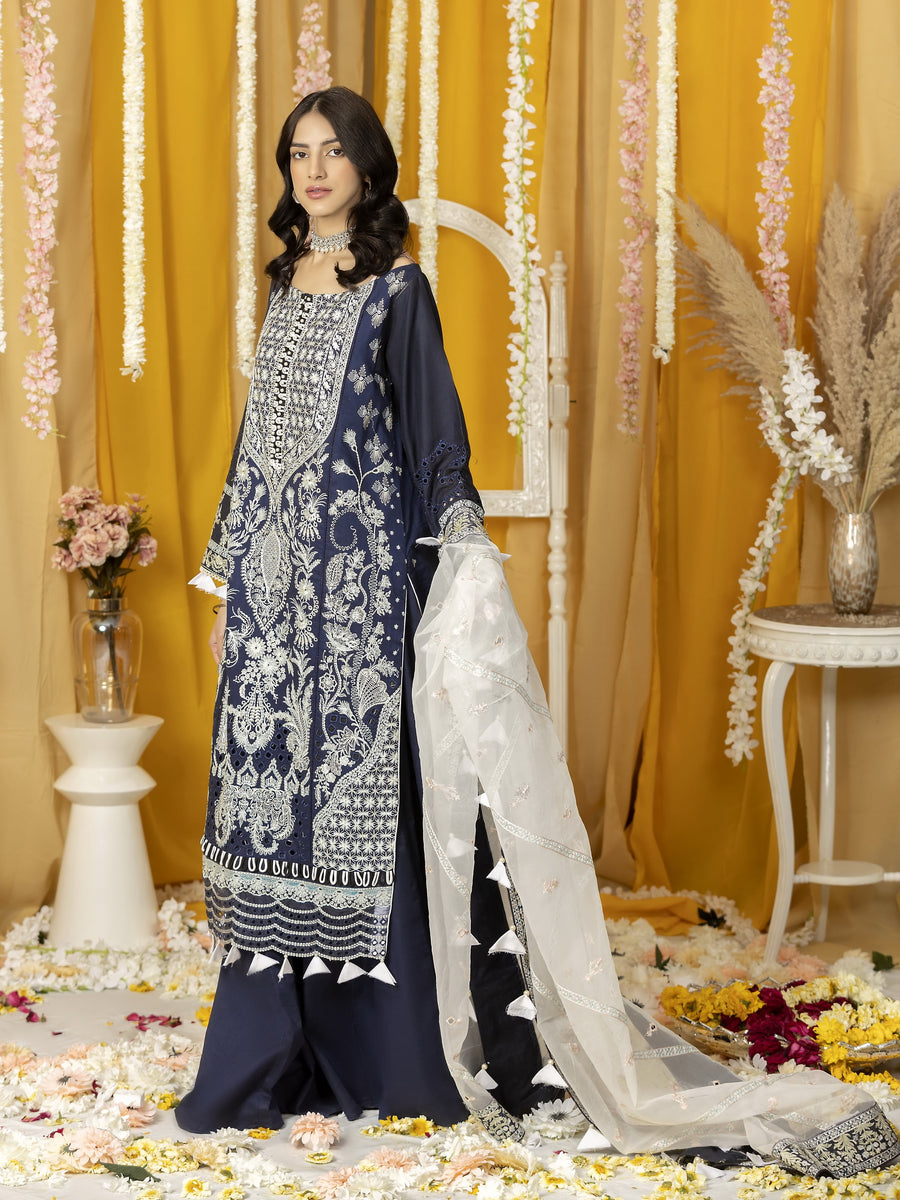 Ghazal by Humdum Embroidered Luxury Lawn Unstitched 3 Piece Suit D-03
