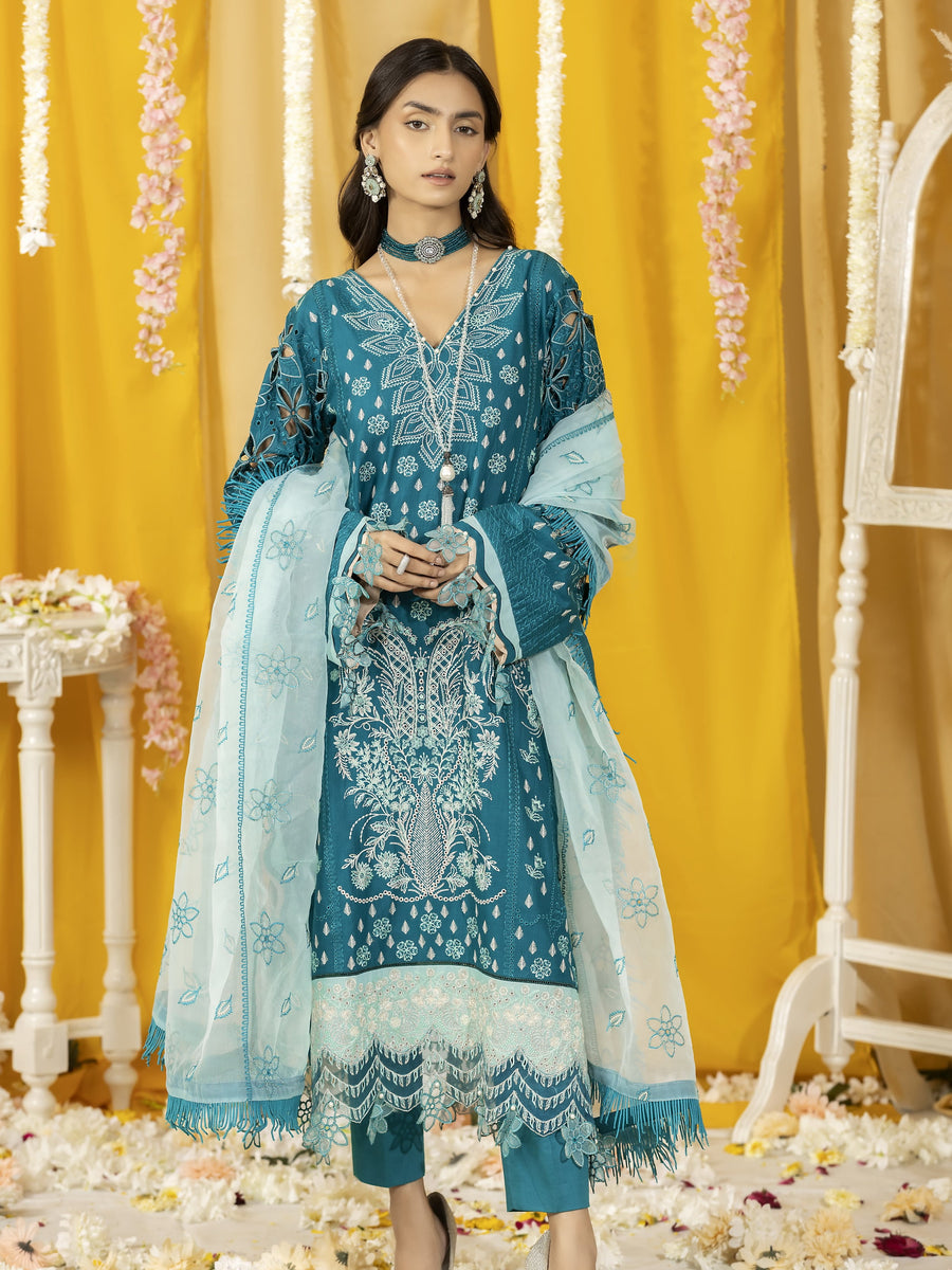 Ghazal by Humdum Embroidered Luxury Lawn Unstitched 3 Piece Suit D-05