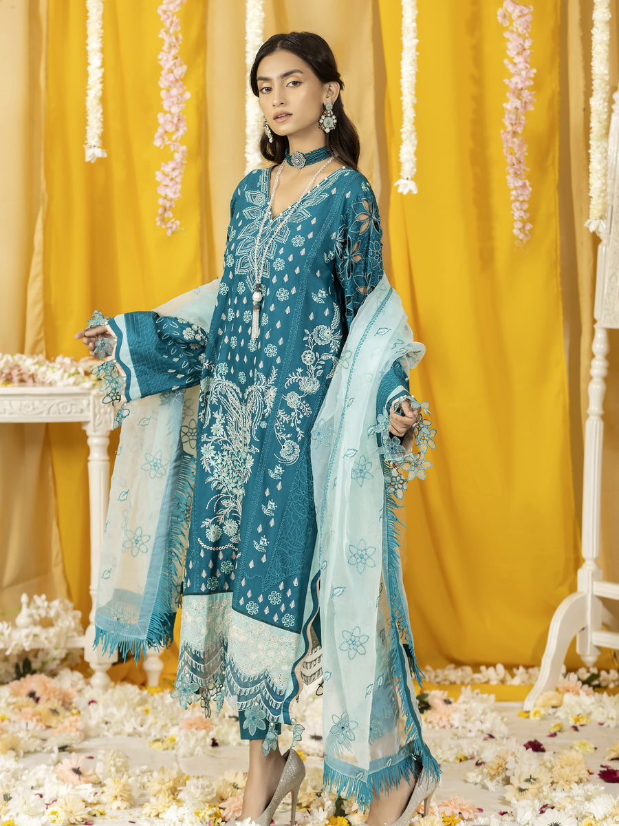 Ghazal by Humdum Embroidered Luxury Lawn Unstitched 3 Piece Suit D-05