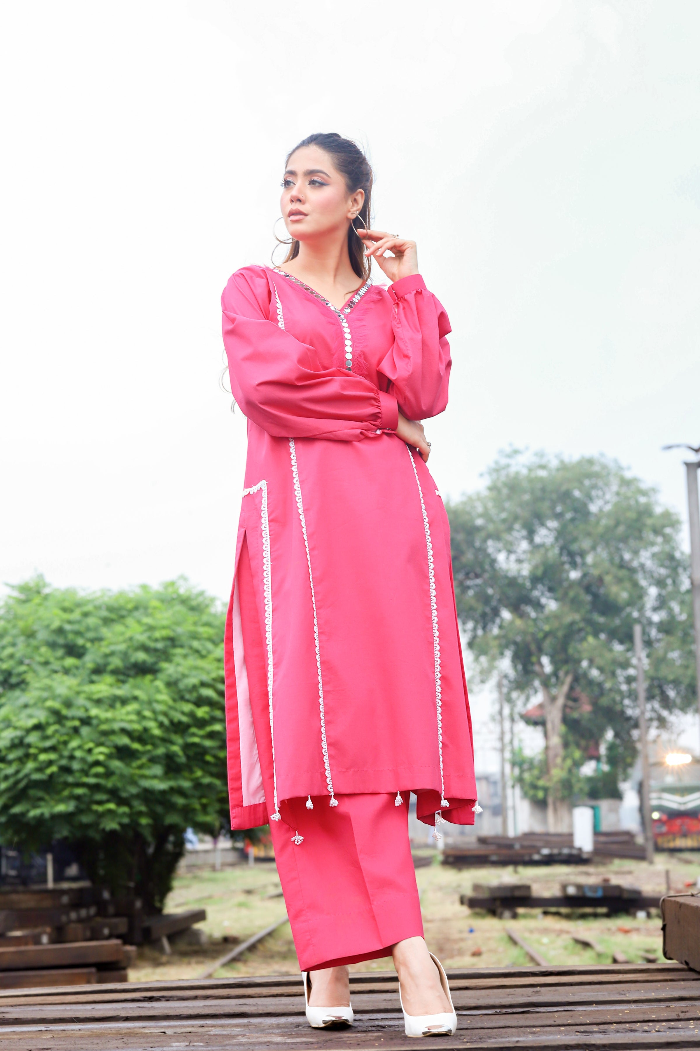 SULP - 2PC Hot Pink Dress SULP - 2PC Hot Pink Dress